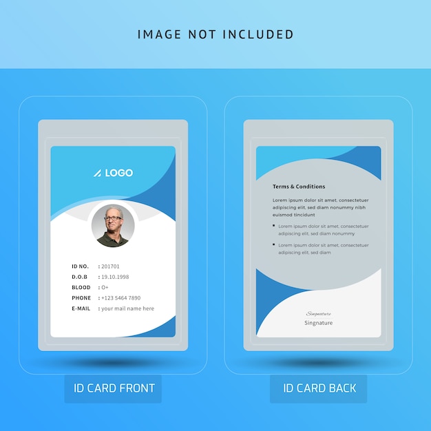 blue abstract office identification card or id card 