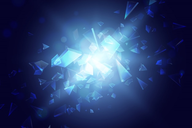 Blue Abstract Polygon Explosion Background