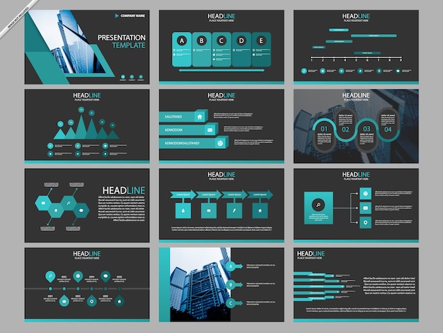 Modelli di presentazione astratta blu infographic