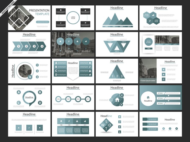 Vector blue abstract presentation templates