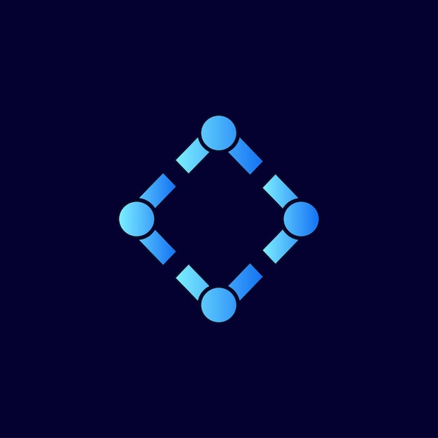 青い抽象的な正方形のロゴ