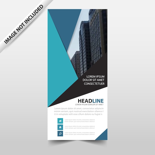 Blue Abstract triangle Business Roll Up Banner flat design template