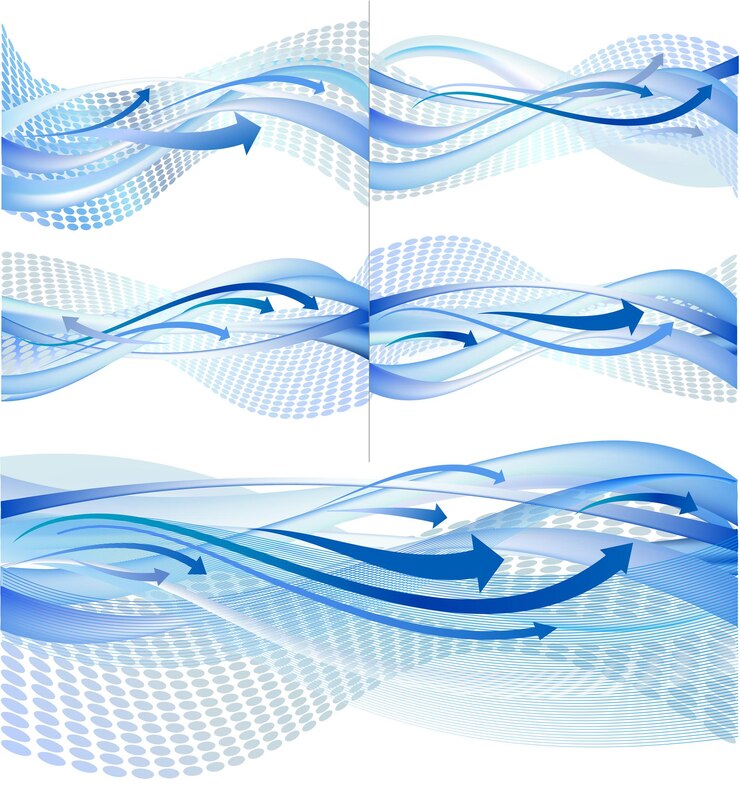 Vector blue abstract vector background with arrows vector illustration