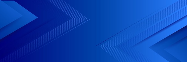 Banner lungo vettore astratto blu sfondo minimo con frecce e copia spazio per il testo copertina dei social media e modello di banner web