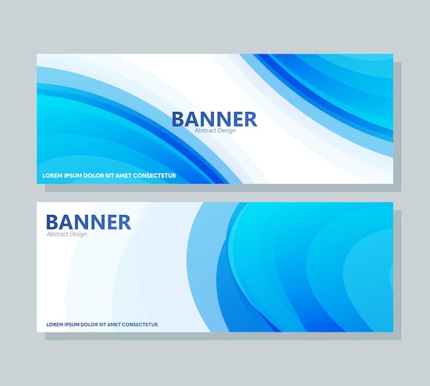 Vector blue abstract wave banner design