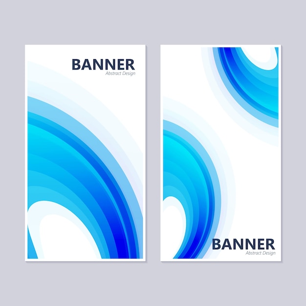 Vector blue abstract wave banner design