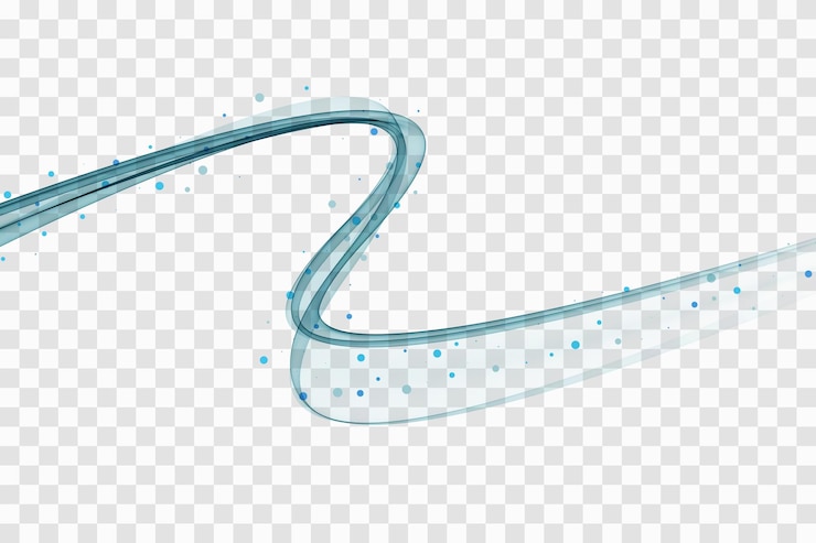 Vector blue abstract wave flow swirling transparent wave background