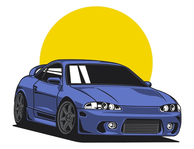 Blue accent city car design vector illustration graphic