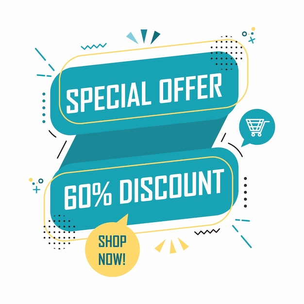 A blue ad for special offer 80 % discount.