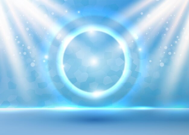 Blue advisement background with sun light effect