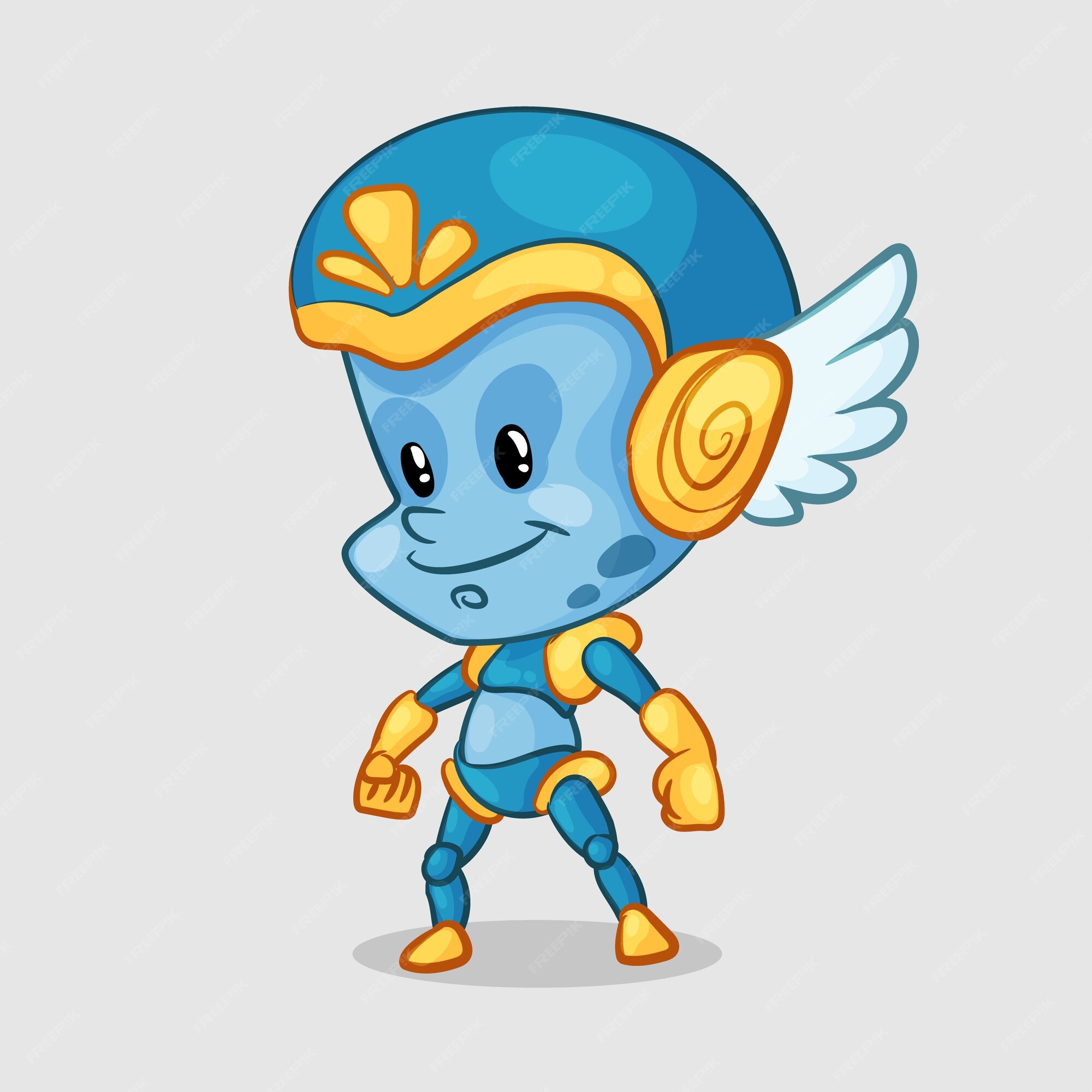 Light Blue Alien character vector illustration © DesignWolf (#5094903)