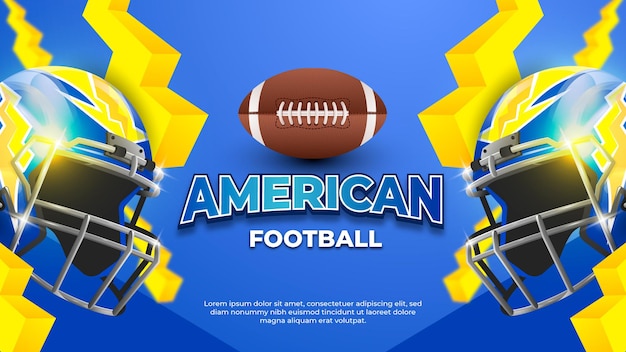 Blue american football helmet background