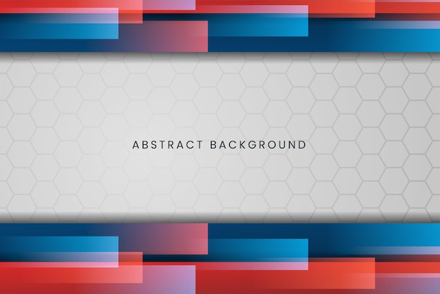 Презентация синего и красного абстрактного бизнес-баннера на фоне белого шестиугольника