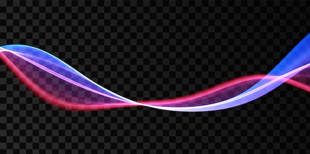 青と赤の抽象的な波フローカーブモーション要素ネオングラデーション波状イラスト