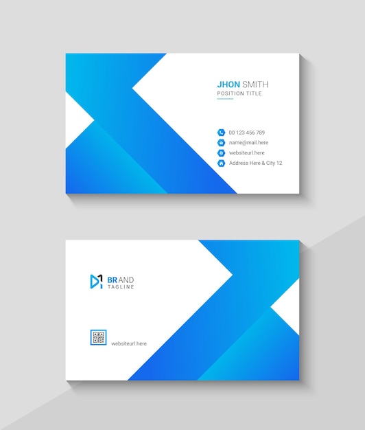 벡터 파란색과 흰색 비즈니스 카드 디자인