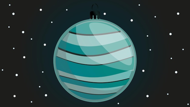벡터 눈이 있는 파란색 그라데이션 배경에 파란색과 흰색 크리스마스 공