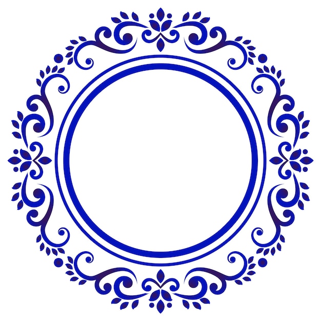 ベクトル 青と白の装飾的なラウンド
