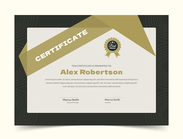 Vector blue appreciation and achievement certificate template design clean modern certificate