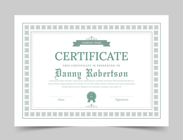 Blue Appreciation amp Achievement Certificate Template Design clean and modern pattern a4 template