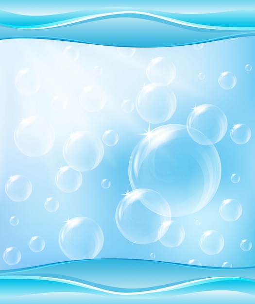 Vector a blue aqua bubble template