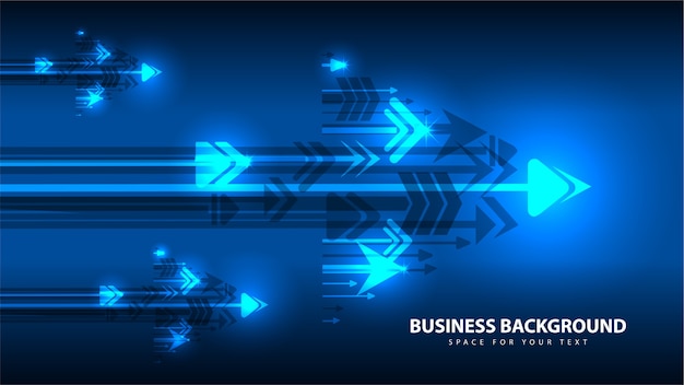 Vector blue arrow and business technology abstract background