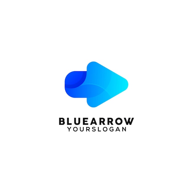 Blue arrow colorful logo design template