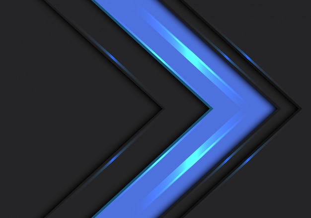 Blue arrow direction speed on dark grey background.