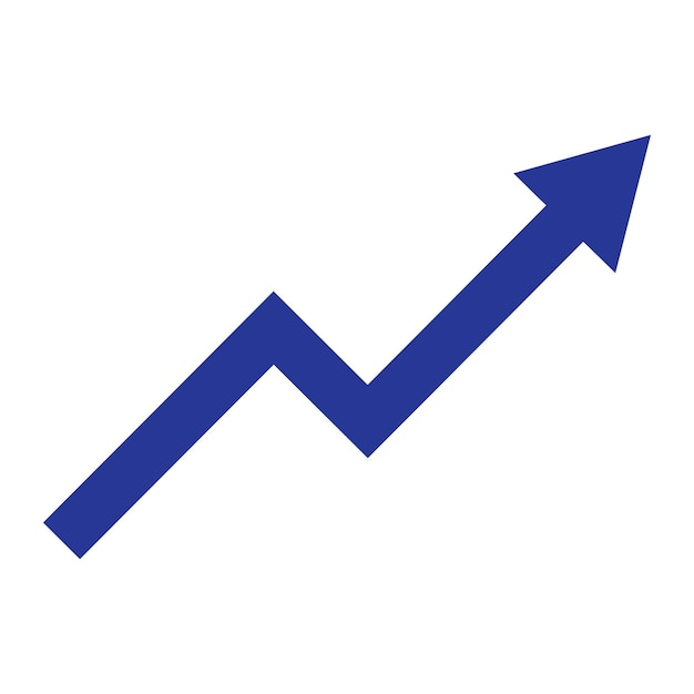 Vector blue arrow growth graph business financial profit