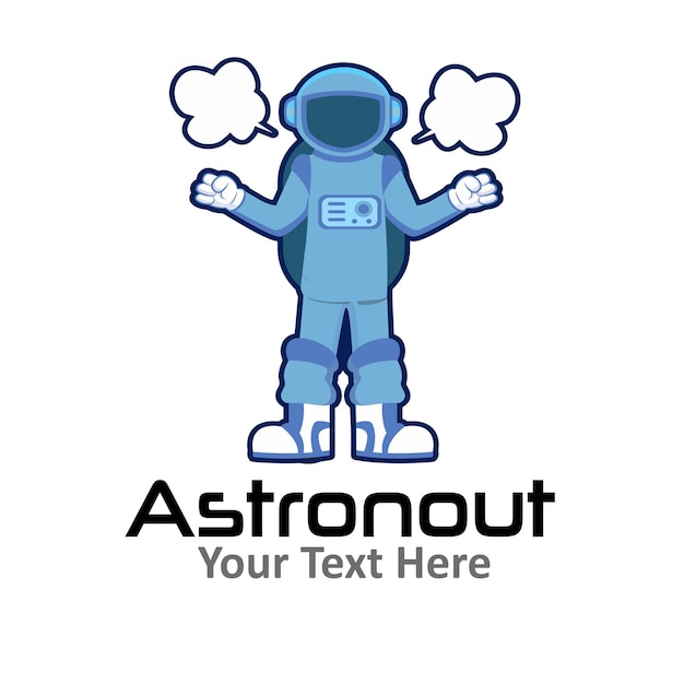 blue astronaut character vector 1