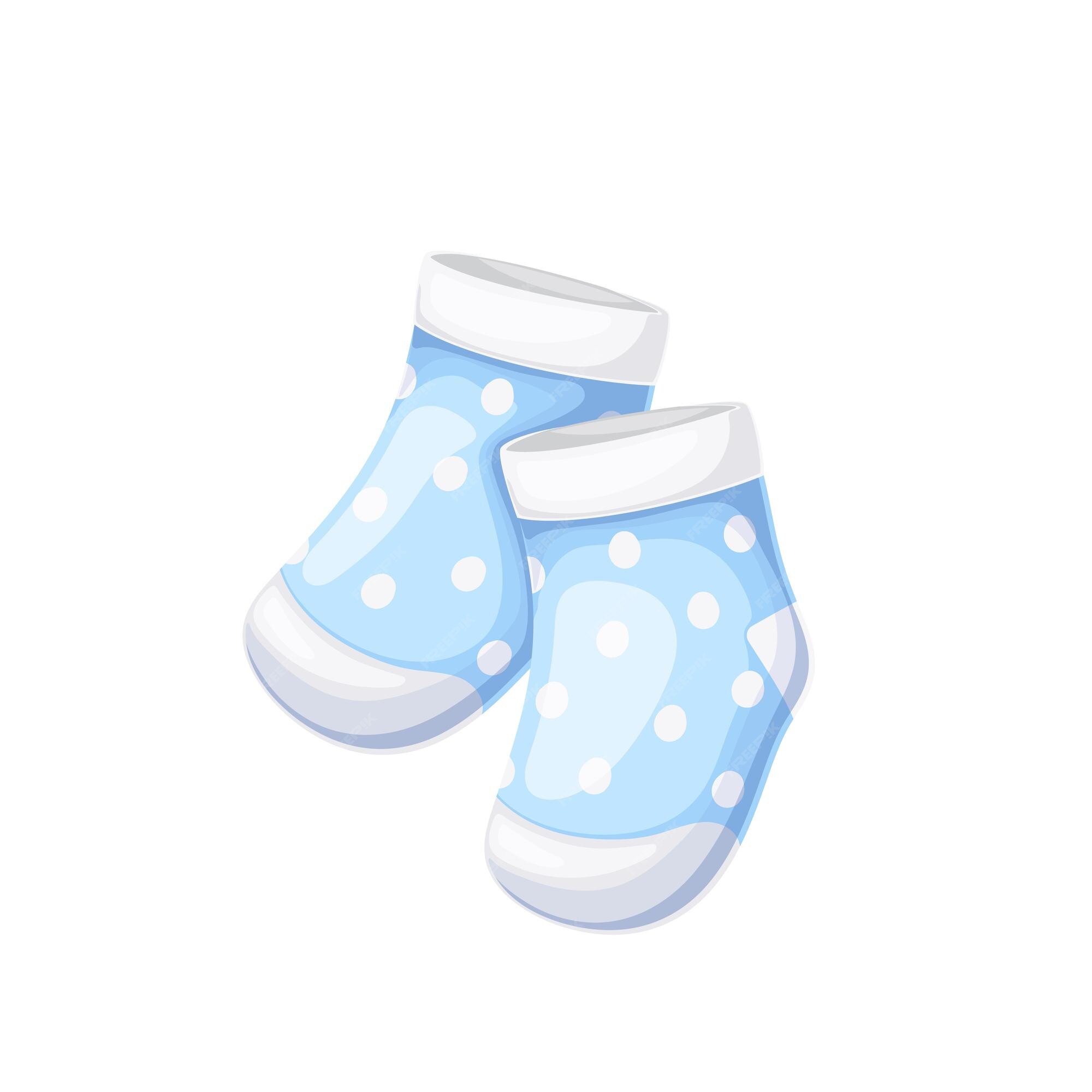 Premium Vector  Blue baby socks