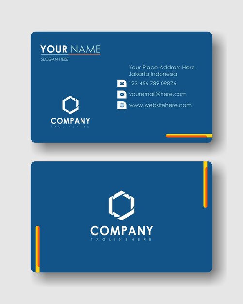 Vector blue background business card template