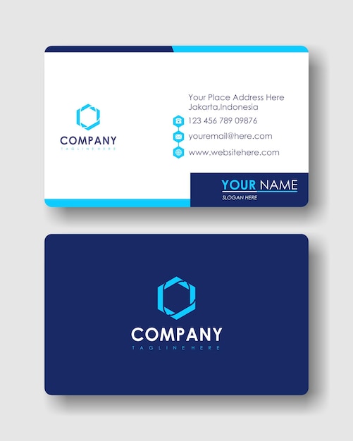 Blue background business card template