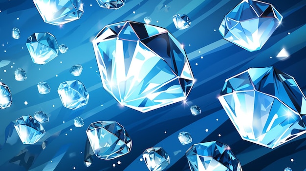 Vector the blue background of diamonds