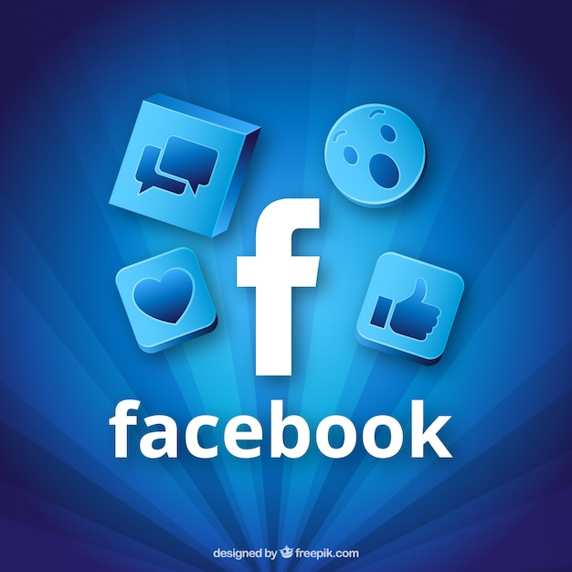 Vector blue background of facebook icons