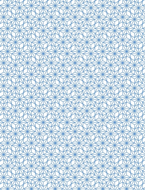 Blue background material of Japanese traditional pattern of flax ornament.