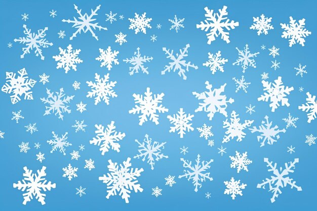 Blue Background White Snowflakes