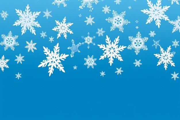 Blue Background White Snowflakes