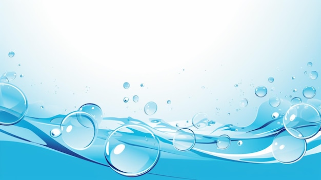 Vector a blue background with bubbles in the water