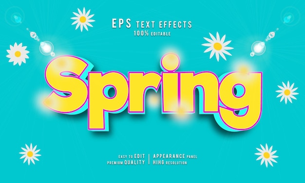 Vector a blue background with a creative spring 3d text effect