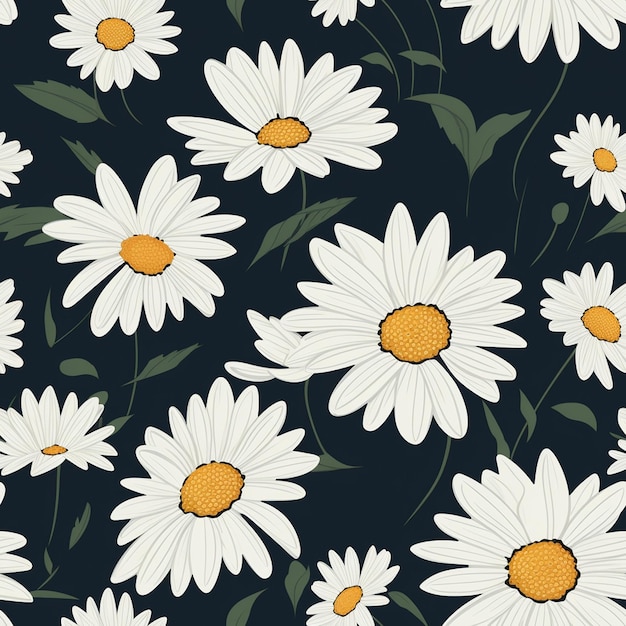 Vector a blue background with daisies and the word daisies