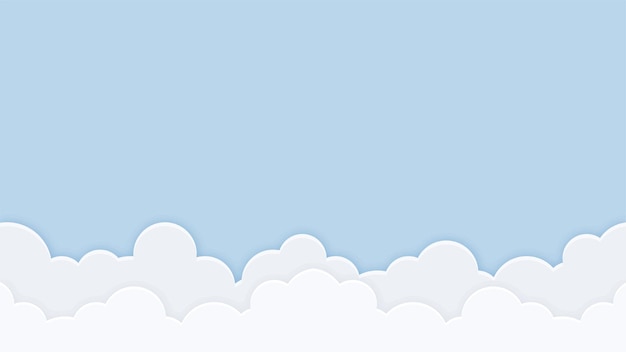 Vector blue background with decorative vector illustration of clouds