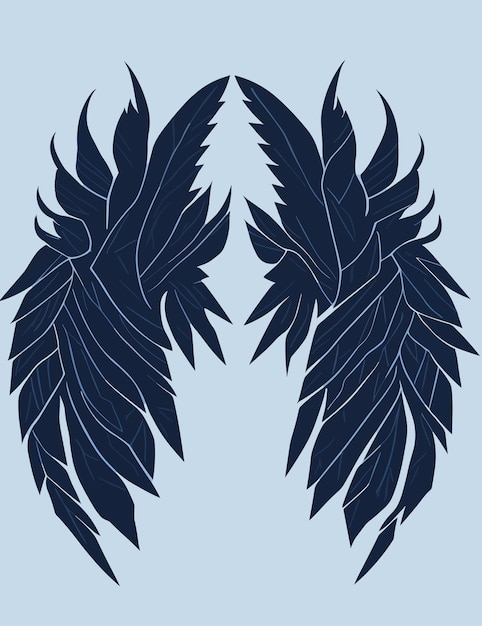 A blue background with feathers that are blue and black.