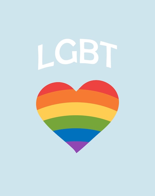 A blue background with a heart with the lgbt pride flag on it Poster social media