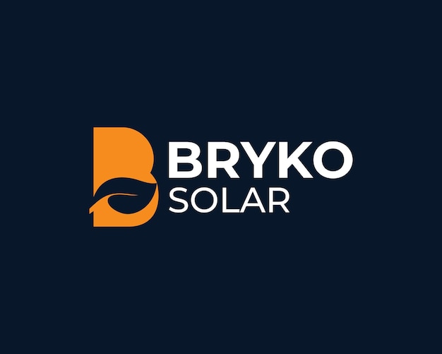 Vector a blue background with a logo for brko solar.