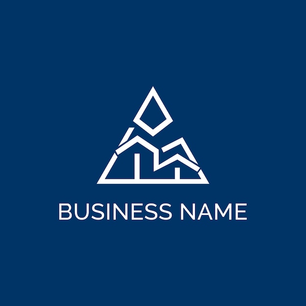 A blue background with a logo for business name.