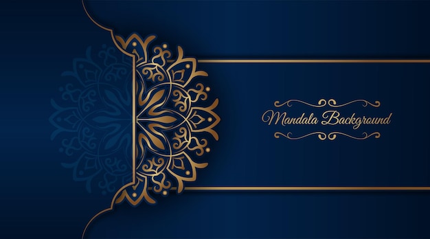 Blue background with mandala ornament