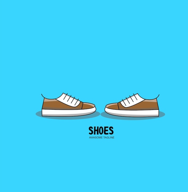 Vector a blue background with a pair of shoes on it.