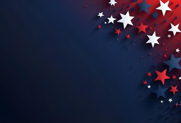 Vector a blue background with red white and blue stars on the top right corner