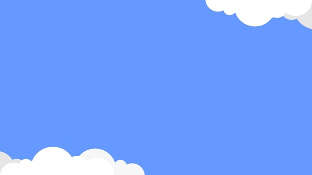 Blue background with simple cloud border