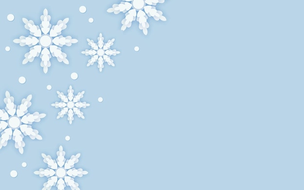 blue background with snowflake frame border ornament